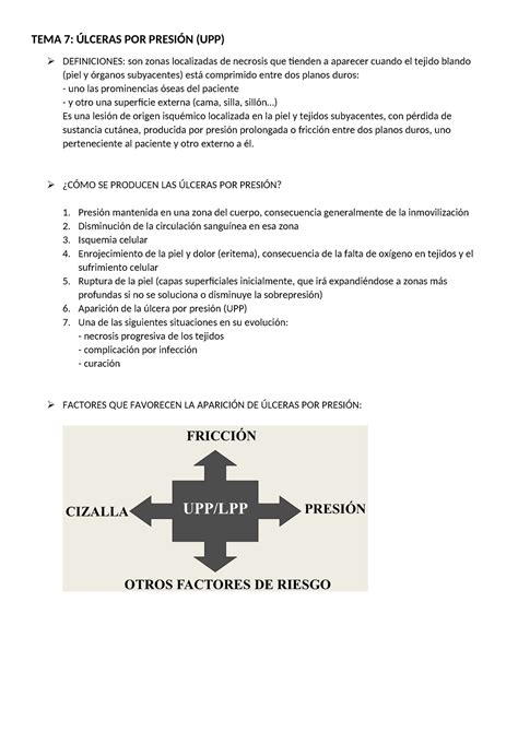 TEMA 7 temario resumido con todo lo importante TEMA 7 ÚLCERAS POR