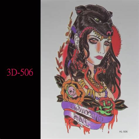 Tribal Pretty Girl Flash Tattoo Body Art Beauty Makeup Pink Sexy Dangerous Sexy Tattoo 3d