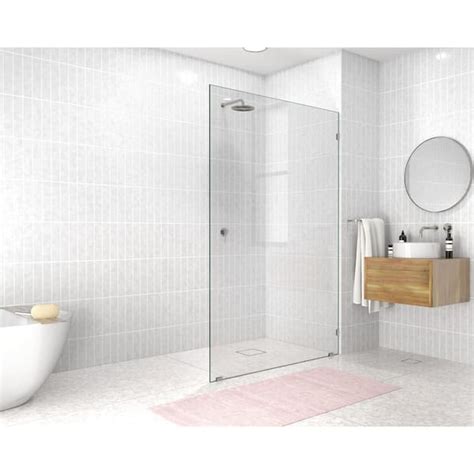 Glass Warehouse 50 In X 78 In Frameless Fixed Shower Door In Brushed