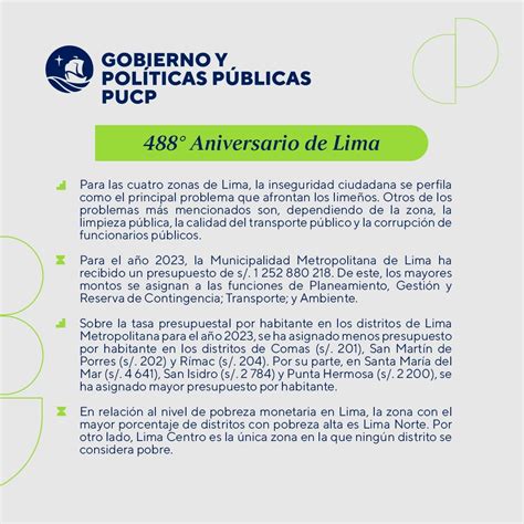 488 Aniversario de Lima Escuela de Gobierno y Políticas Públicas