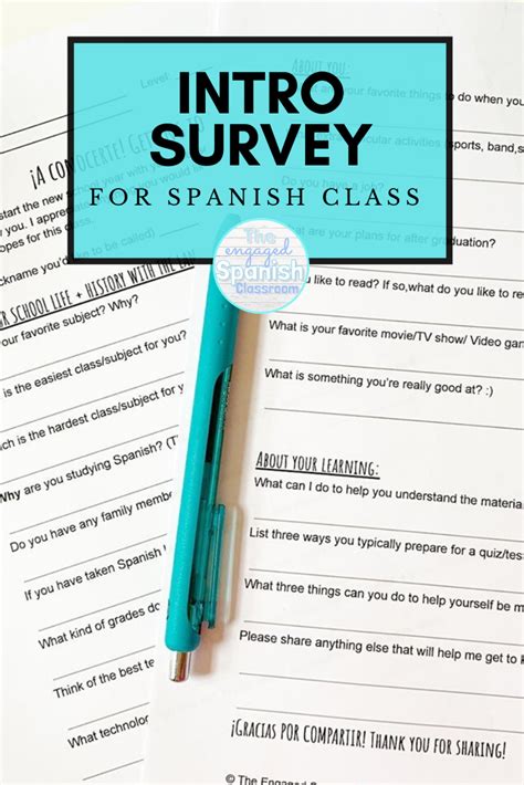 Survey For The First Week Of Spanish Class Teachmorespanish Theengagedspanishclassroom In 2020