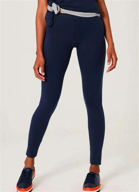 Legging Feminina Malwee Azul Marinho Meias Sao Jorge