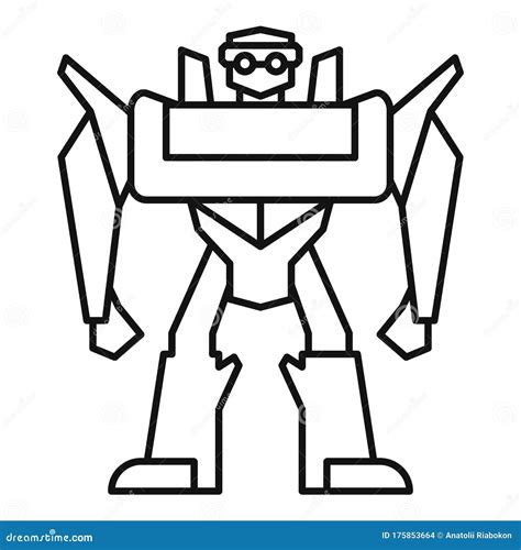 Toy Robot Transformer Icon Outline Style Stock Vector Illustration Of Machine Game 175853664