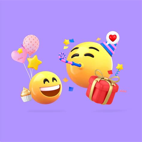 Birthday party emoticon, 3D rendering | Premium Photo - rawpixel