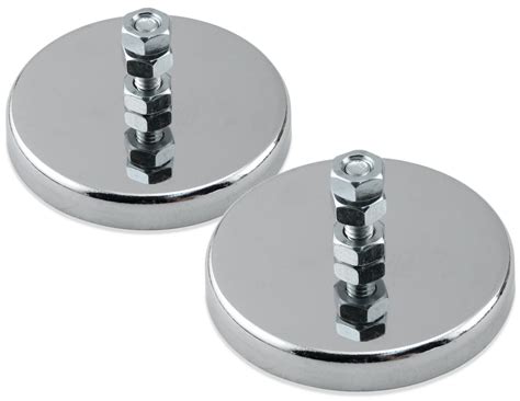 Round Base Magnet Fastener With Bolt Chrome Plate 265 Inch Diameter 65