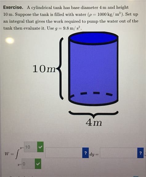 Solved Exercise A Cylindrical Tank Has Base Diameter M Chegg