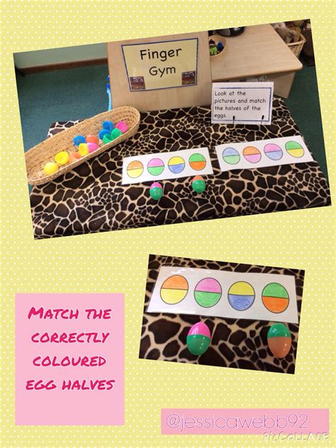 Match The Correctly Coloured Egg Halves Eyfs Preschool Fine Motor