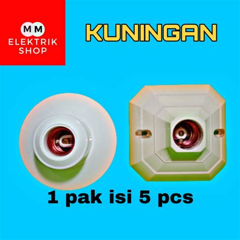 Jual Fitting Lampu Plafon Segi Empat Besar Bulat E27 MATSUI Shopee