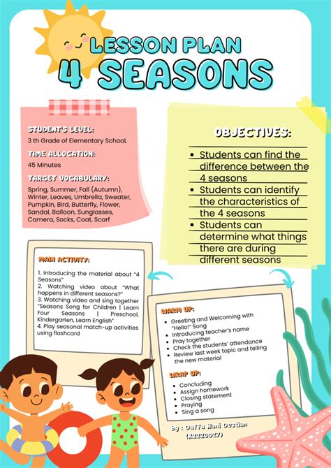 Seasons Lesson Plans Ell S Class