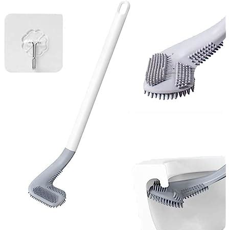 Dokdo Silicon Toilet Cleaning Brush With Slim No Slip Long Handle