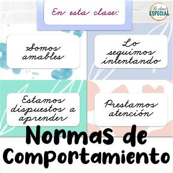 Normas de comportamiento Reglas del salón Pósters by Tu Clase Especial