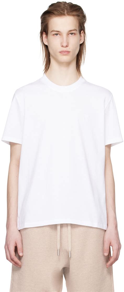 AMI Paris White Ami De Cœur T Shirt AMI