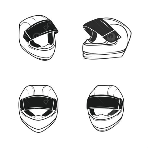 Iconos De Casco De Moto Vectorial Sobre Fondo Blanco Que Representan Seguridad Y Velocidad