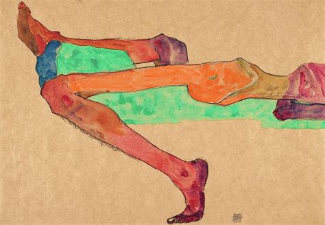 Reclining Male Nude 1910 Painting By Egon Schiele Fine Art America