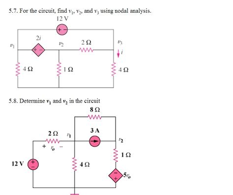 Solved For The Circuit Find V V And V Using Nodal An Chegg