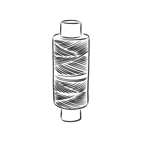 Premium Vector Vector Illustration Of Hand Drawn Spool With Thread