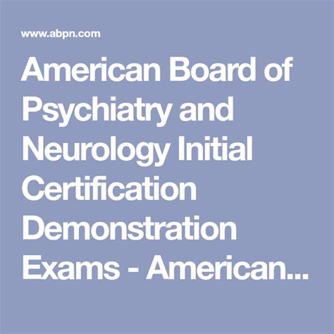 American Board Of Psychiatry And Neurology Initial Certification