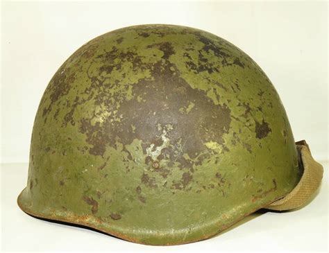 Russian Ww2 Steel Helmet M40 Variant With 6 Rivets Repainted Steel