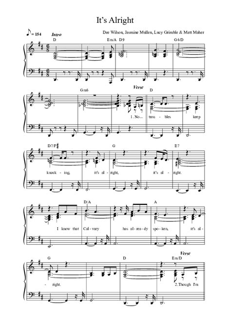 It's Alright Sheet Music PDF (Anchor Hymns / Matt Maher / Dee Wilson ...