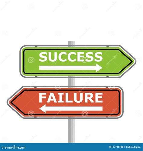 Success Failure Concept Road Sign Stock Vector Illustration Of