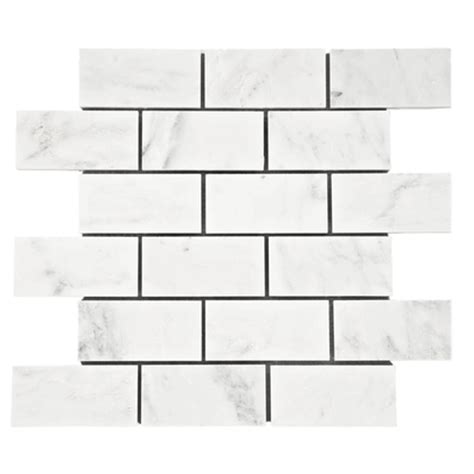 Stone Mosaic Decoration Stones Carrara White Marble Subway Mosaic