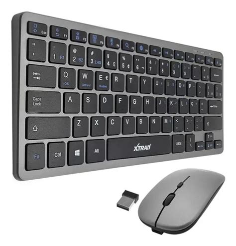 Kit Teclado E Mouse S fio Space Gray Bluetooth Recarregável Frete grátis