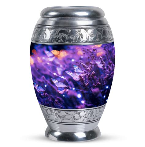 Purple Butterfly Lavender Cremation Urn Keepsake Elegant Adult Ashes