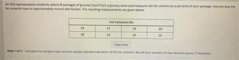 Solved An Fda Representative Randomly Selects Packages Of Chegg