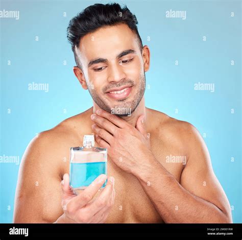 After Shave Skincare Product And Man Happy About Beauty Cleaning Skin