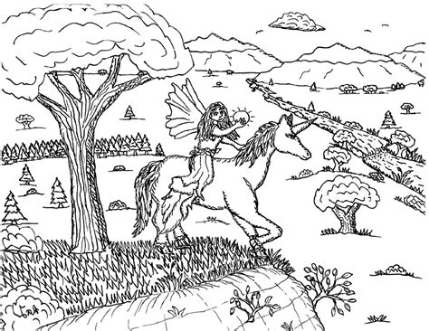 Easy Fairy And Unicorn Coloring Pages Coloring Pages