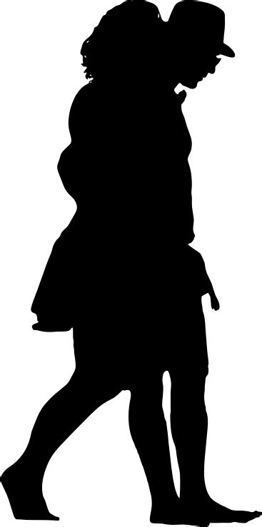 Couple Walking Silhouette - Openclipart