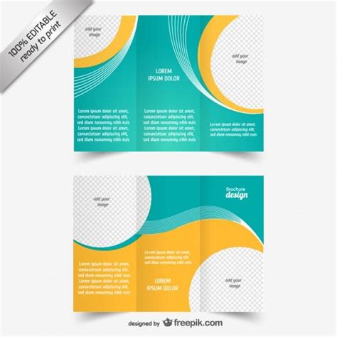 Premium Vector Blue And Yellow Brochure Template