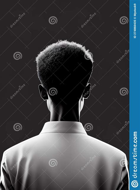 Rear View Of A Young African American Man Ai Genarated Stock