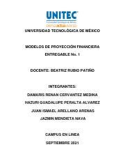 Entregable Modelos De Proyeccion Financiera Pdf Universidad