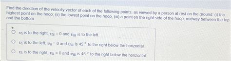 Solved Find the direction of the velocity vector of each of | Chegg.com