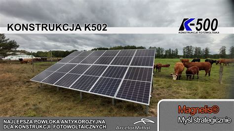 Konstrukcja PV modułowa K500 model K502 gruntowa 14 modułów Dobra