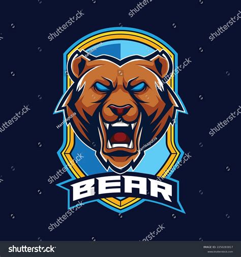 Vector Grizzly Bear Mascot Logo Template Stock Vector (Royalty Free ...