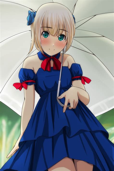 Safebooru 1girl Absurdres Aqua Eyes Bangs Blonde Hair Blue Collar