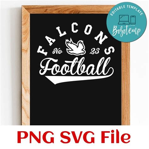 Falcons Football Team SVG Customizable | Bobotemp