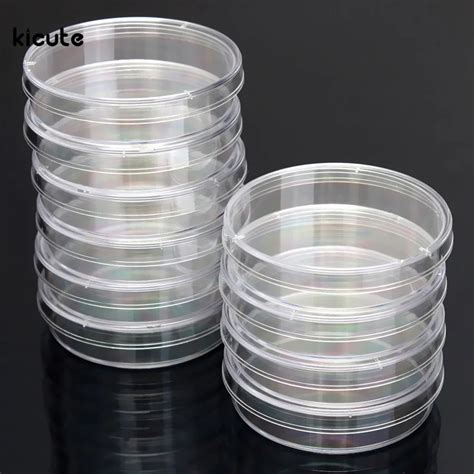 10Pcs Polystyrene Sterile Petri Dishes Bacteria Culture Dish 55x15mm