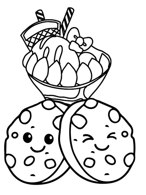 Pupusas Kawaii Christmas Cookie - Coloring Pages