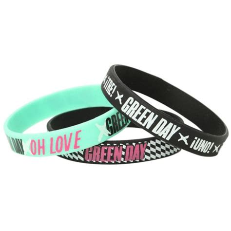 Green Day Oh Love Rubber Bracelet 3 Pack Hot Topic Rubber Bracelets