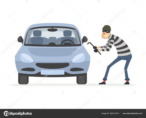 Car Thief Cartoon People Characters Illustration Stock Vector By