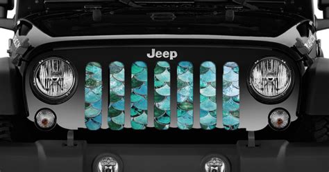 Jeep Wrangler Mermaid Sea Foam Grille Insert Dirty Acres