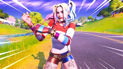 The Harley Quinn Skin In Fortnite Harley Quinn Skin Gameplay Youtube