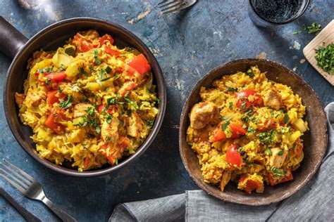 Plat de riz au poulet et légumes Recette HelloFresh