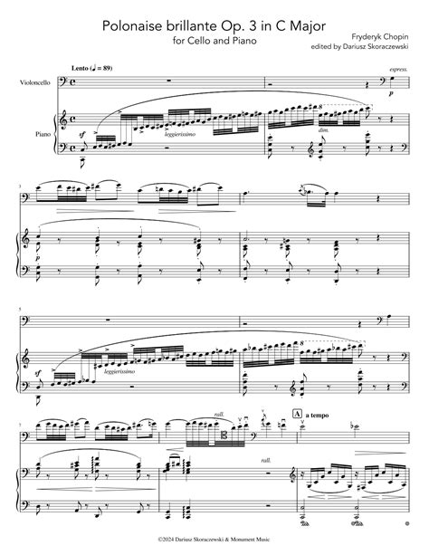 Chopin Polonaise Brillante Op 3 In C Major For Cello And Piano Arr