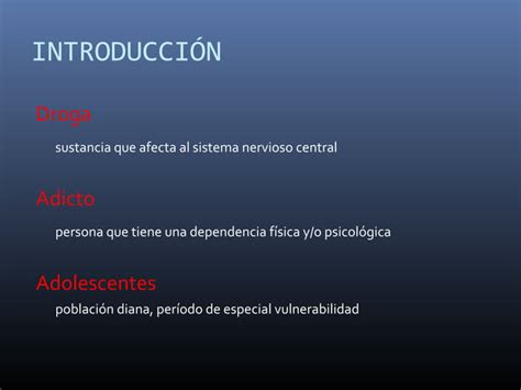 Exposición sobre las drogas más comunes PPT