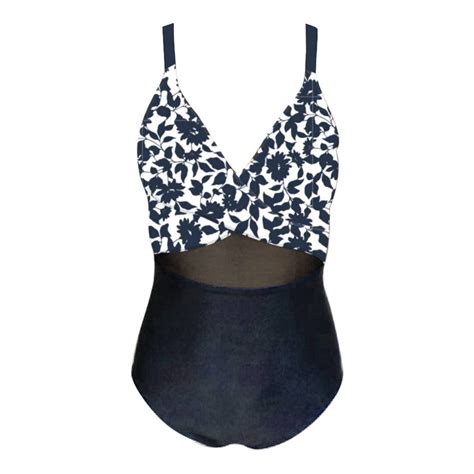 Traje De Baño Ocean Pacific Talla Eg Flores Con Control De Abdomen Negro Walmart