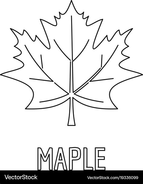 Maple Leaf Icon Outline Style Royalty Free Vector Image